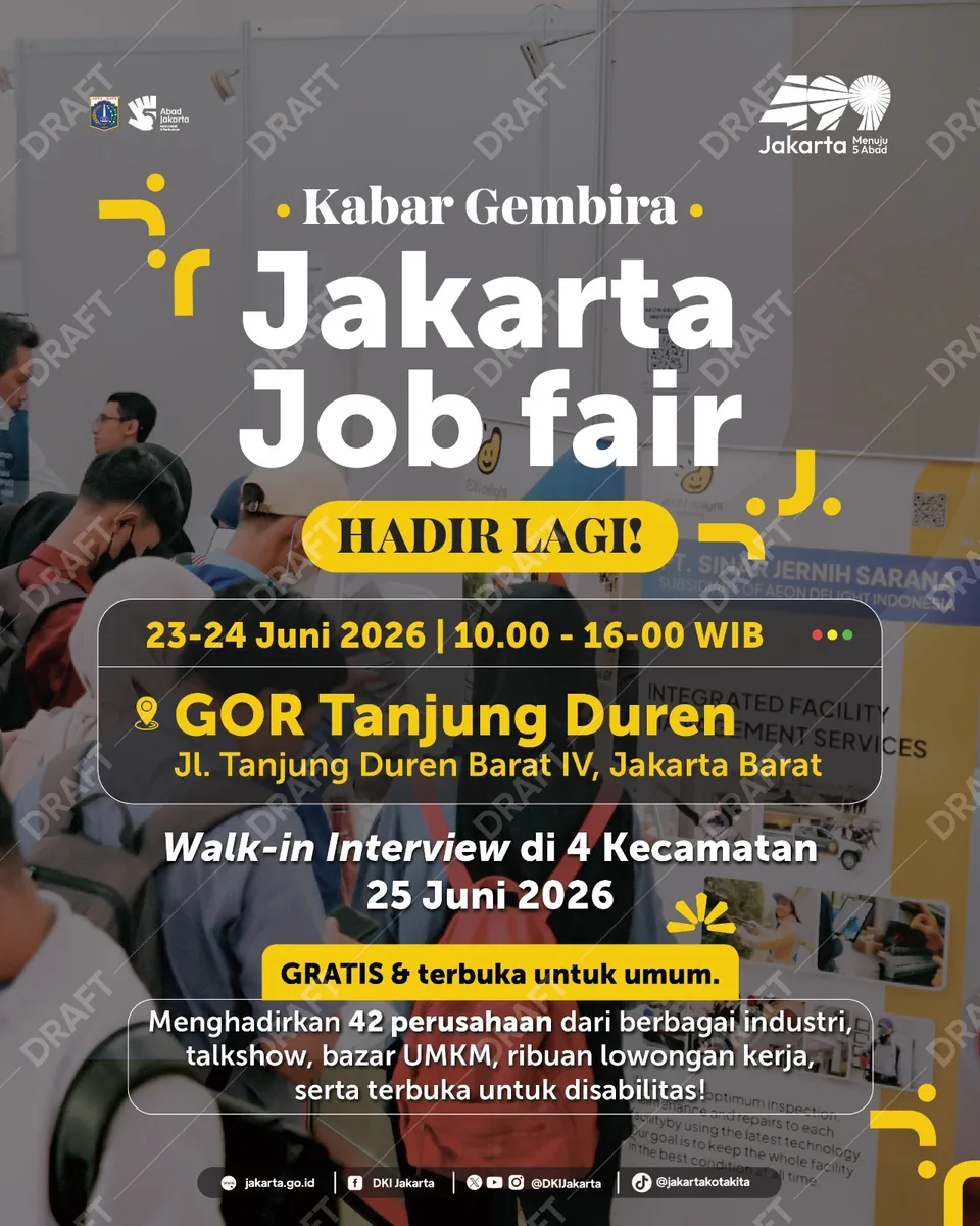 Job Fair Kabupaten Jembrana 2026 (Suku Dinas TKTE Wilayah Kabupaten Jembrana Barat) : 23-24 Juni 2026