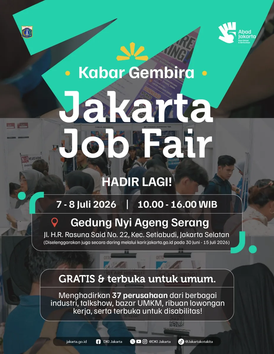 Job Fair Kabupaten Jembrana 2026 (Suku Dinas TKTE Wilayah Kabupaten Jembrana Barat) : 7-8 Juli 2026